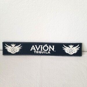 Avion Tequila Black White Rubber Spill Rail Bar Mat 21.25"x3.5"